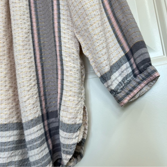 Free People Shimmer Tunic w/ Pockets in Pink & Grey, Size XS - Picture 6 of 8